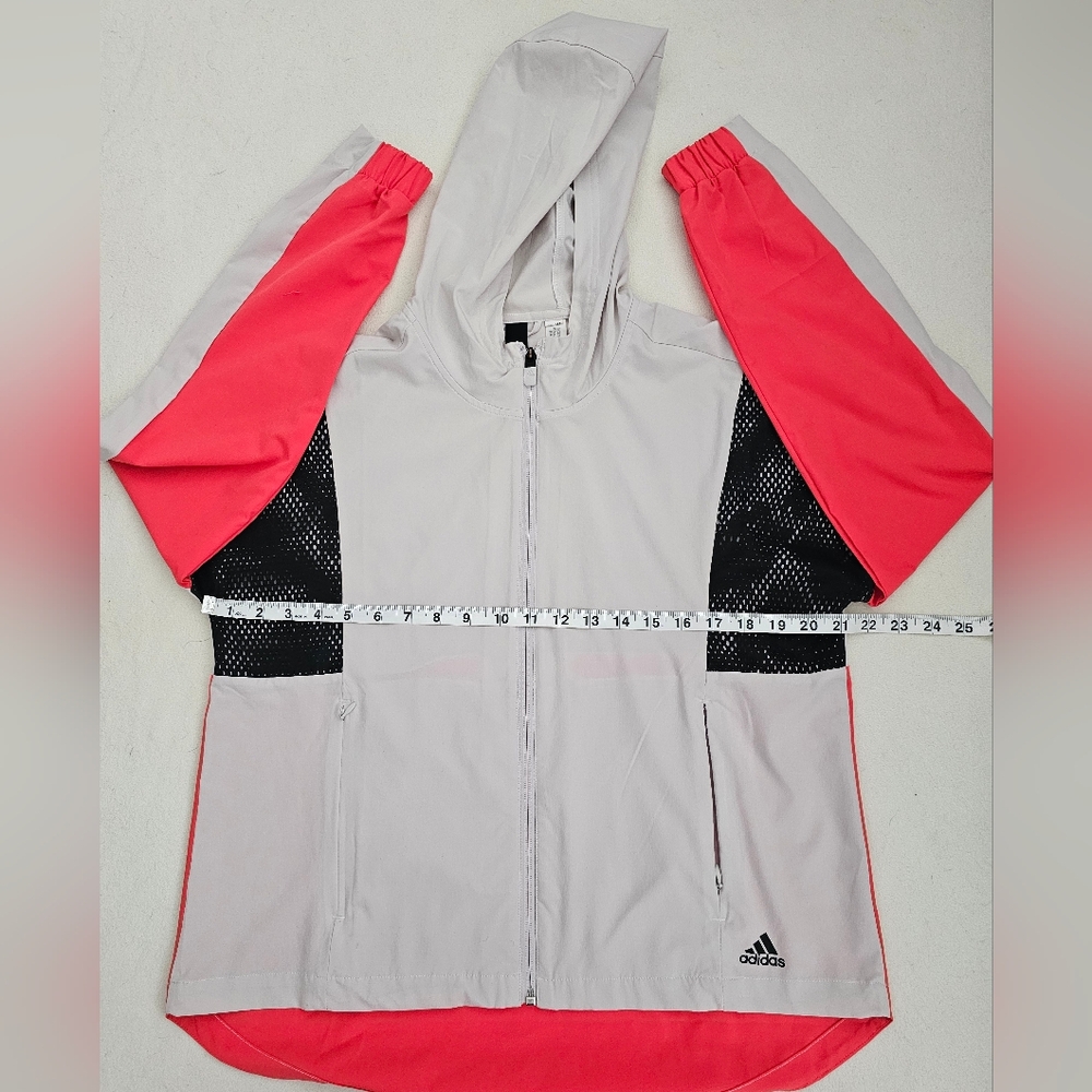 EXELLENT ADIDAS Track Jacket Womens Lightweight Color: Black Salmon Tan SZ M - Picture 13 of 16